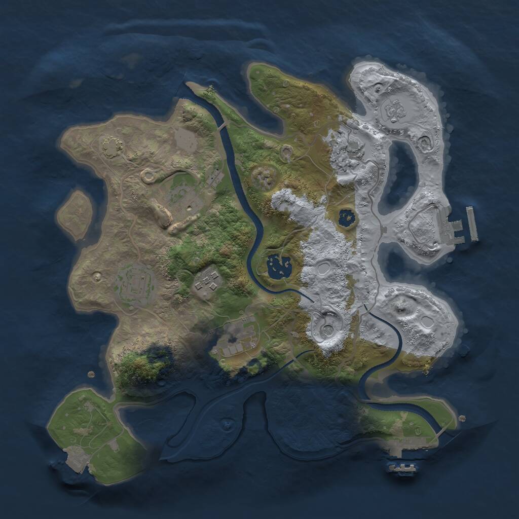 Rust Map: Procedural Map, Size: 3000, Seed: 1651178403, 12 Monuments