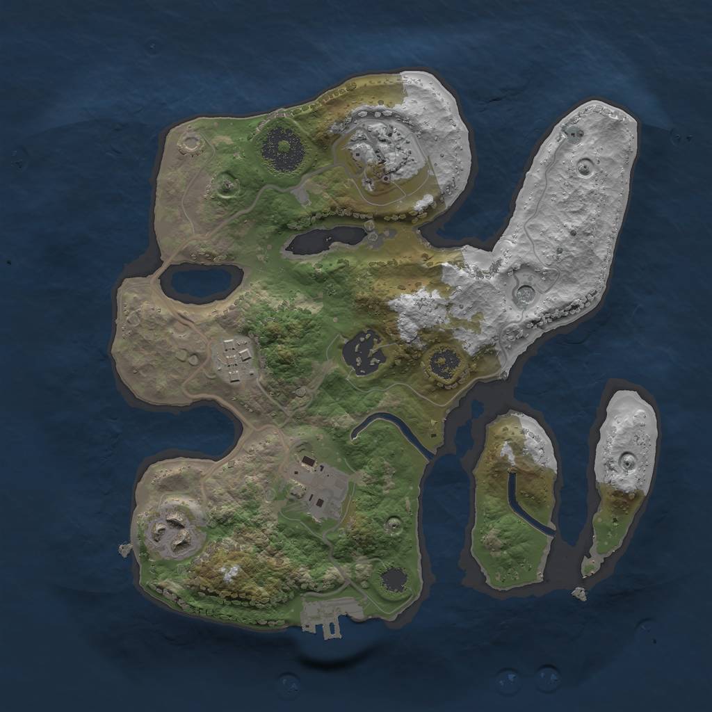 Rust Map: Procedural Map, Size: 2500, Seed: 1996, 9 Monuments