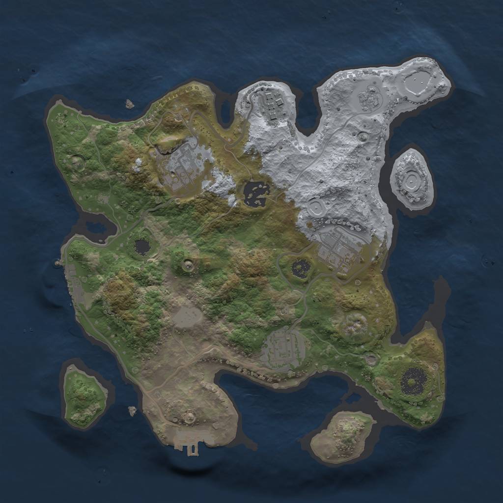 Rust Map: Procedural Map, Size: 2750, Seed: 897231, 13 Monuments