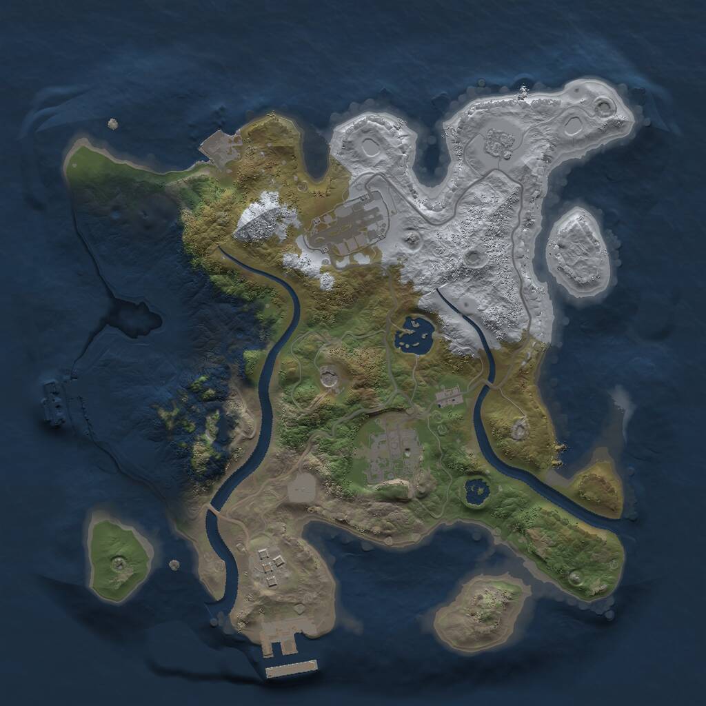 Rust Map: Procedural Map, Size: 2750, Seed: 897231, 10 Monuments