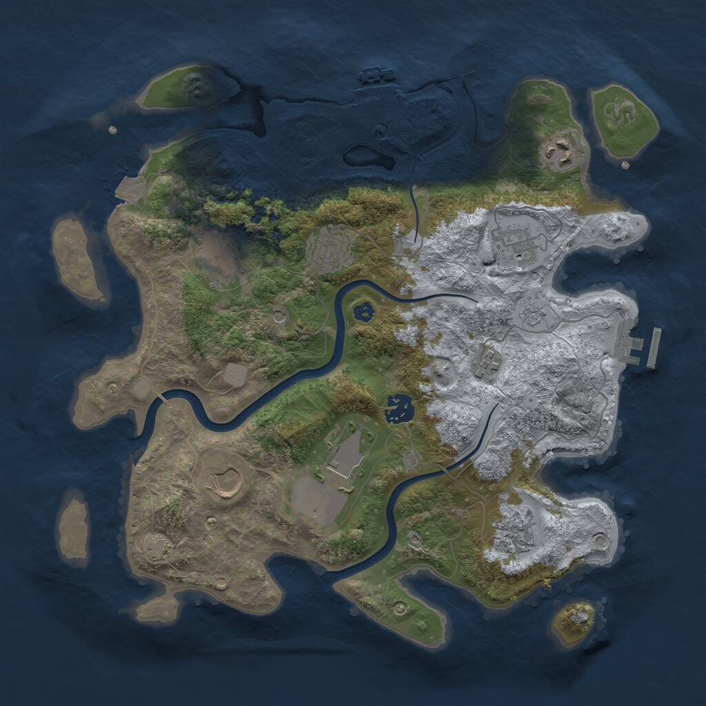 Rust Map: Procedural Map, Size: 3500, Seed: 99466111, 15 Monuments