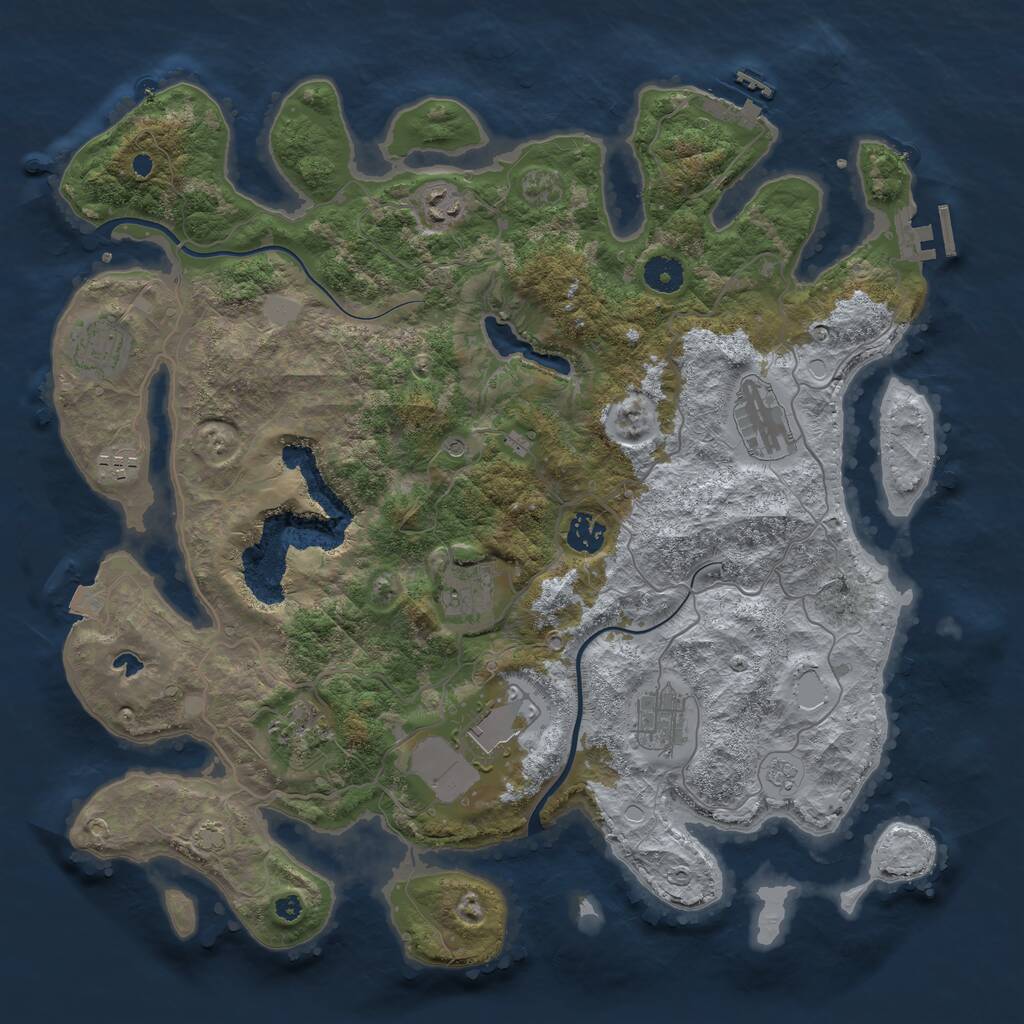 Rust Map: Procedural Map, Size: 4000, Seed: 968175, 15 Monuments