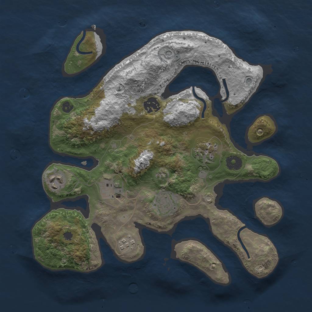 Rust Map: Procedural Map, Size: 3000, Seed: 1422763715, 9 Monuments