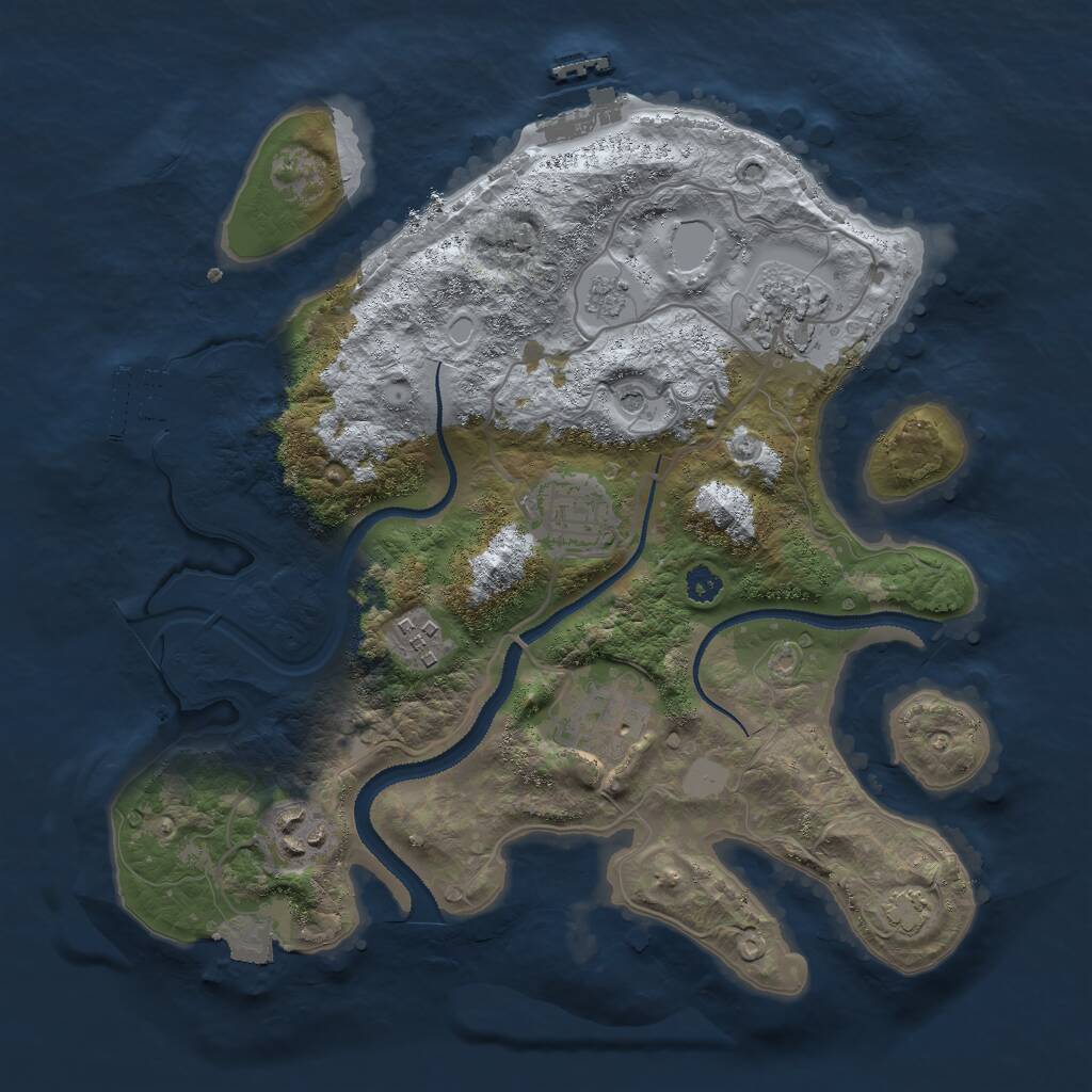 Rust Map: Procedural Map, Size: 3000, Seed: 1422763715, 11 Monuments