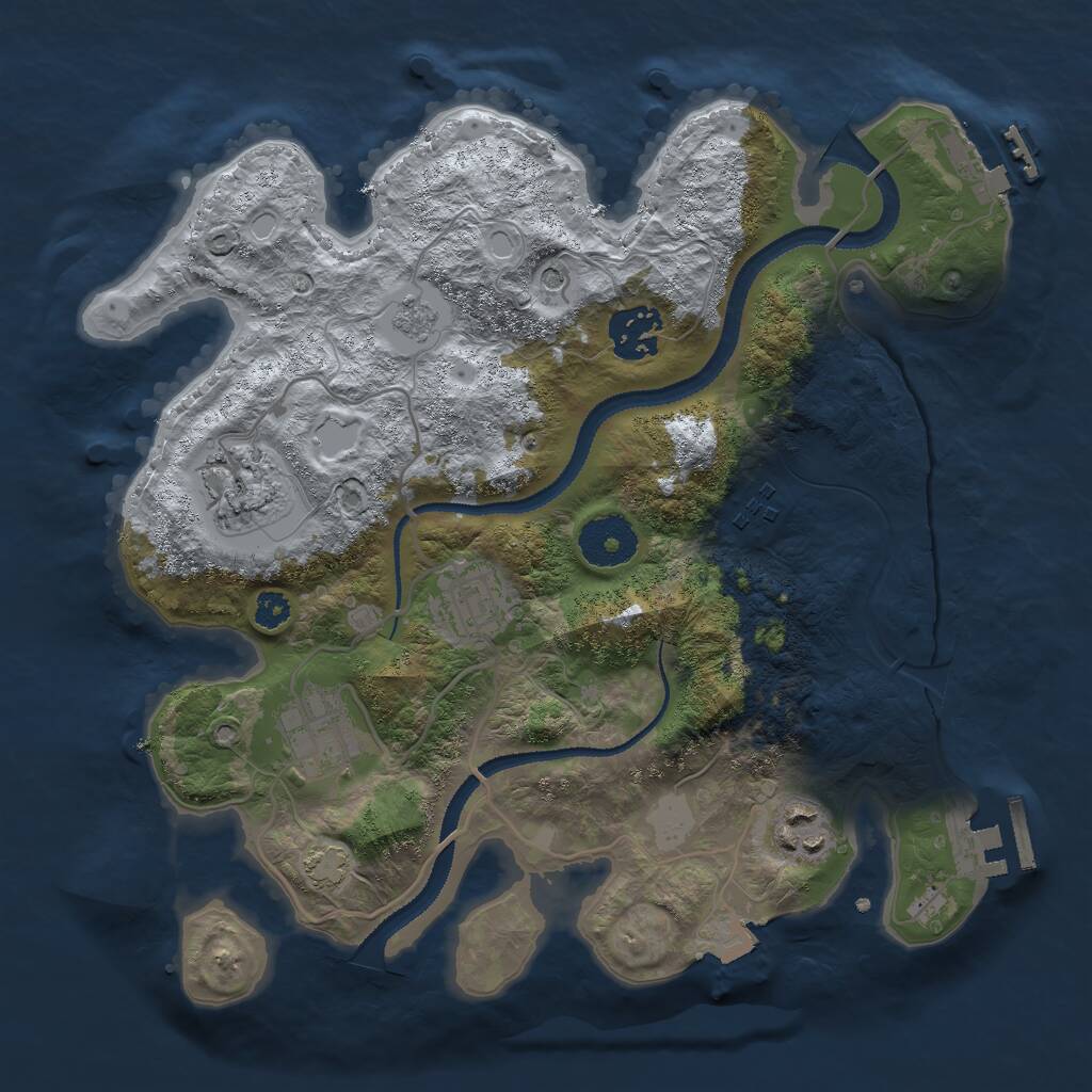 Rust Map: Procedural Map, Size: 3000, Seed: 7417114, 12 Monuments