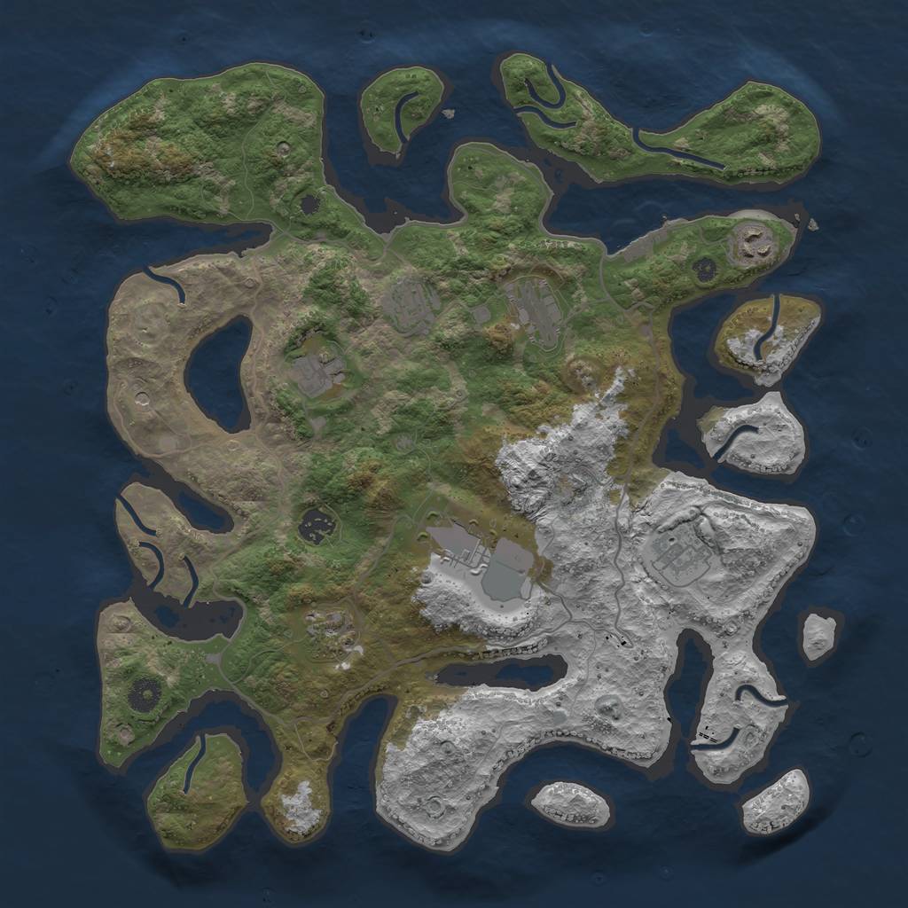 Rust Map: Procedural Map, Size: 4000, Seed: 11215574, 12 Monuments