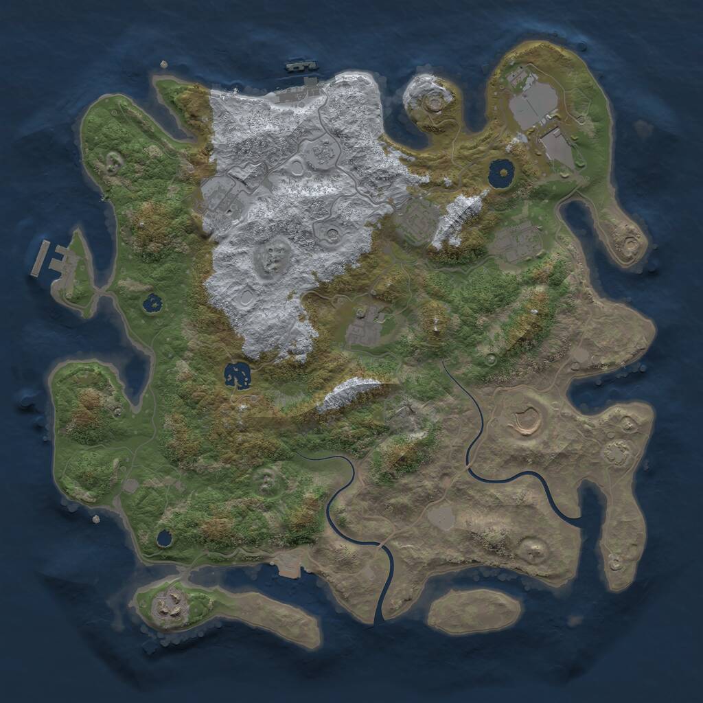 Rust Map: Procedural Map, Size: 3750, Seed: 1882401847, 14 Monuments