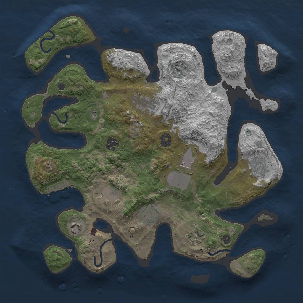 Rust Map: Procedural Map, Size: 3500, Seed: 110703, 12 Monuments