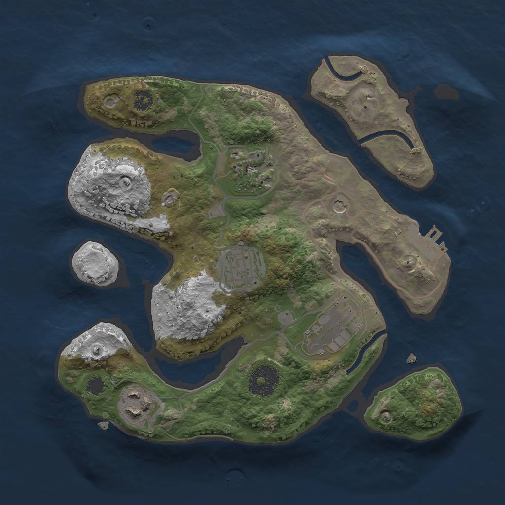 Rust Map: Procedural Map, Size: 2500, Seed: 766260098, 8 Monuments