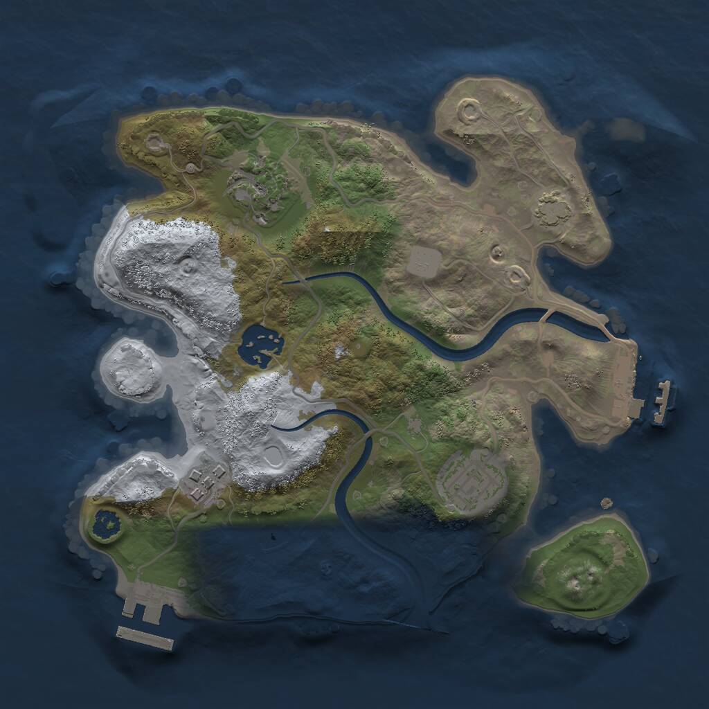 Rust Map: Procedural Map, Size: 2500, Seed: 766260098, 8 Monuments