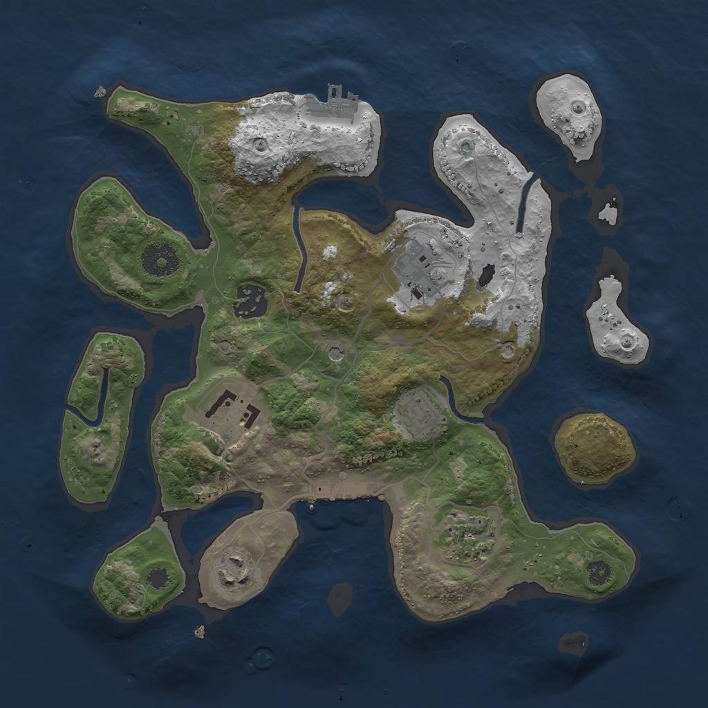 Rust Map: Procedural Map, Size: 3000, Seed: 547, 11 Monuments