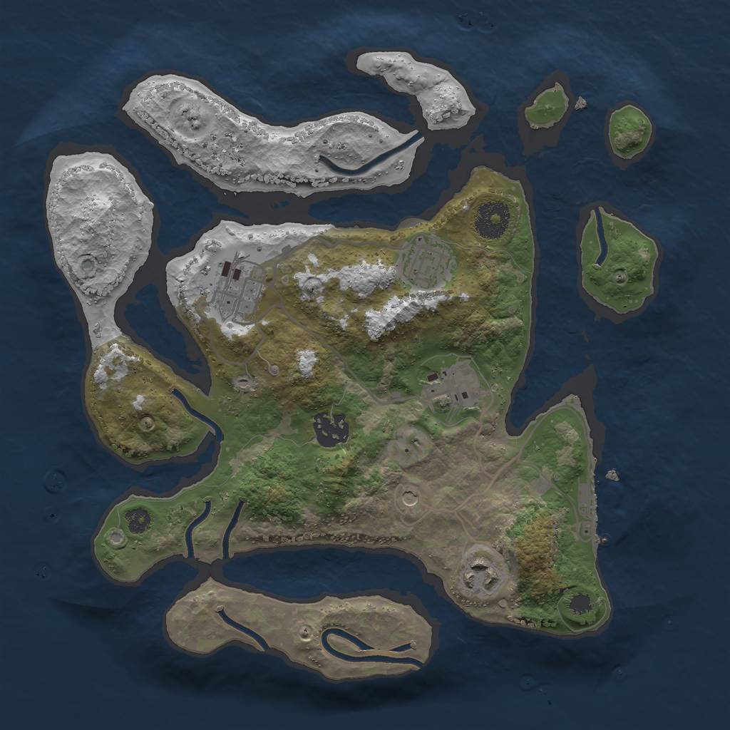 Rust Map: Procedural Map, Size: 3000, Seed: 1528444422, 9 Monuments