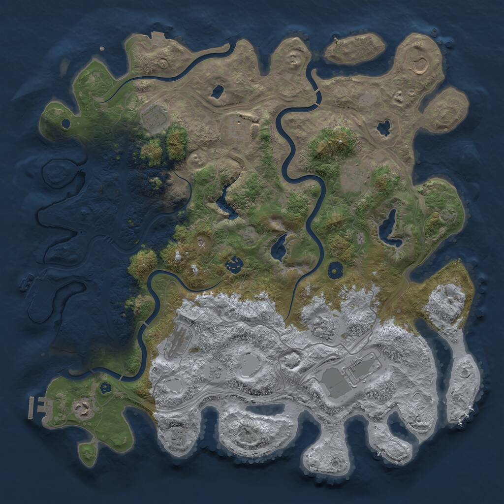 Rust Map: Procedural Map, Size: 4500, Seed: 224453908, 16 Monuments