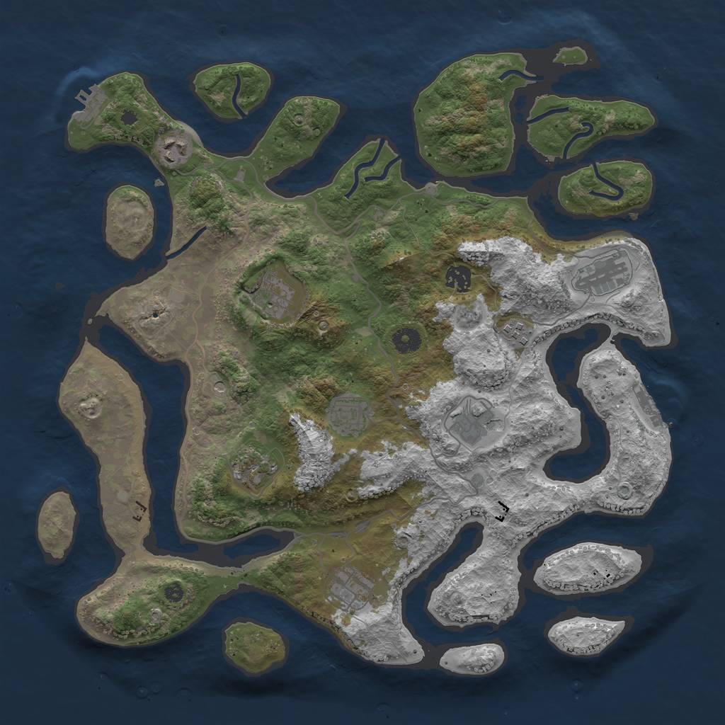 Rust Map: Procedural Map, Size: 4000, Seed: 4200, 14 Monuments