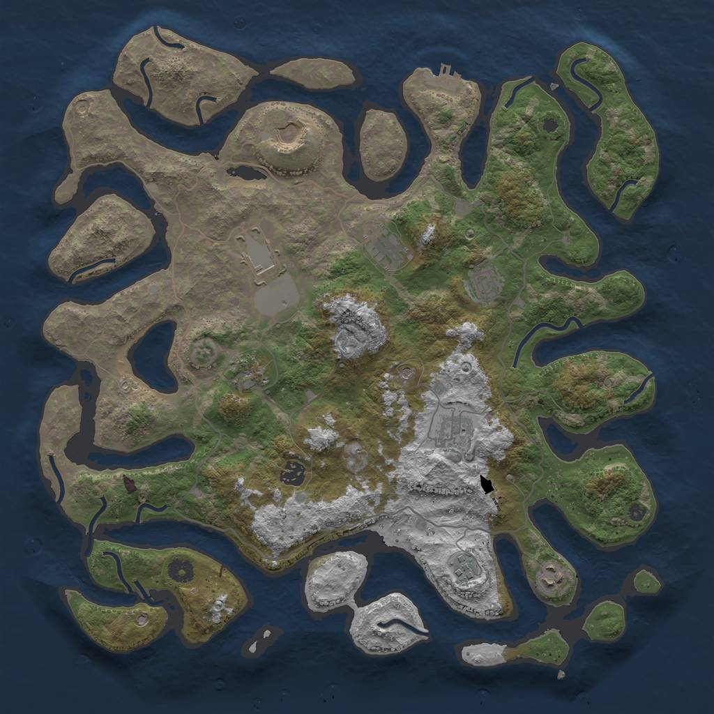 Rust Map: Procedural Map, Size: 4250, Seed: 13613222, 13 Monuments