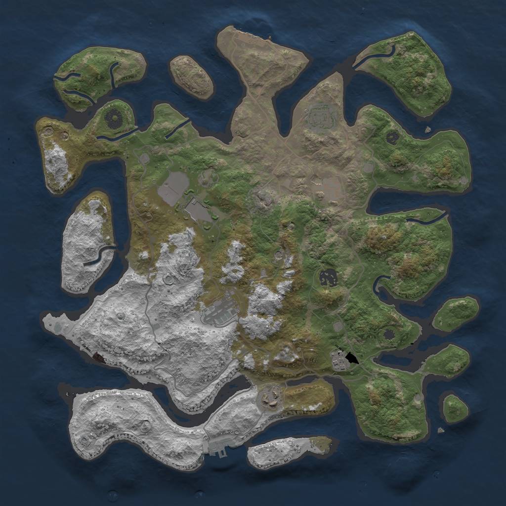 Rust Map: Procedural Map, Size: 4000, Seed: 48595247, 12 Monuments