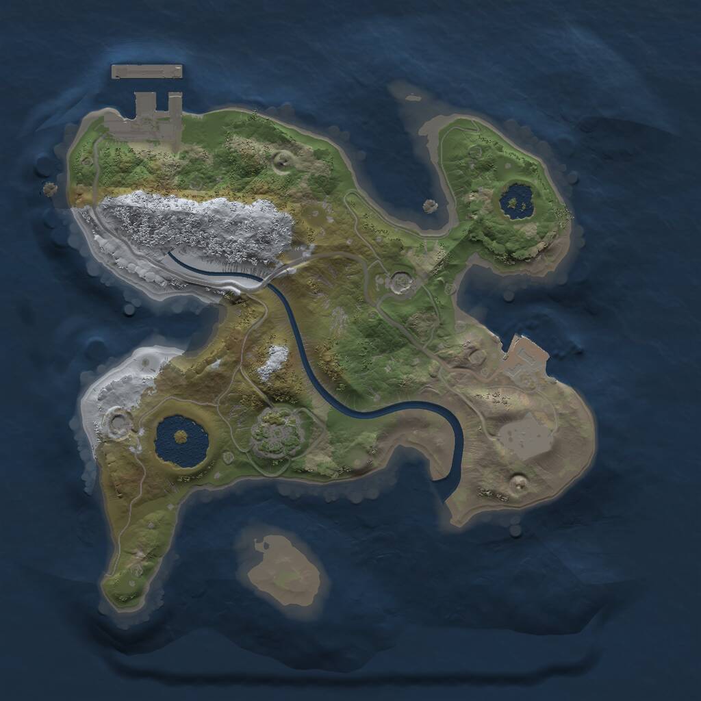 Rust Map: Procedural Map, Size: 2000, Seed: 688455, 4 Monuments