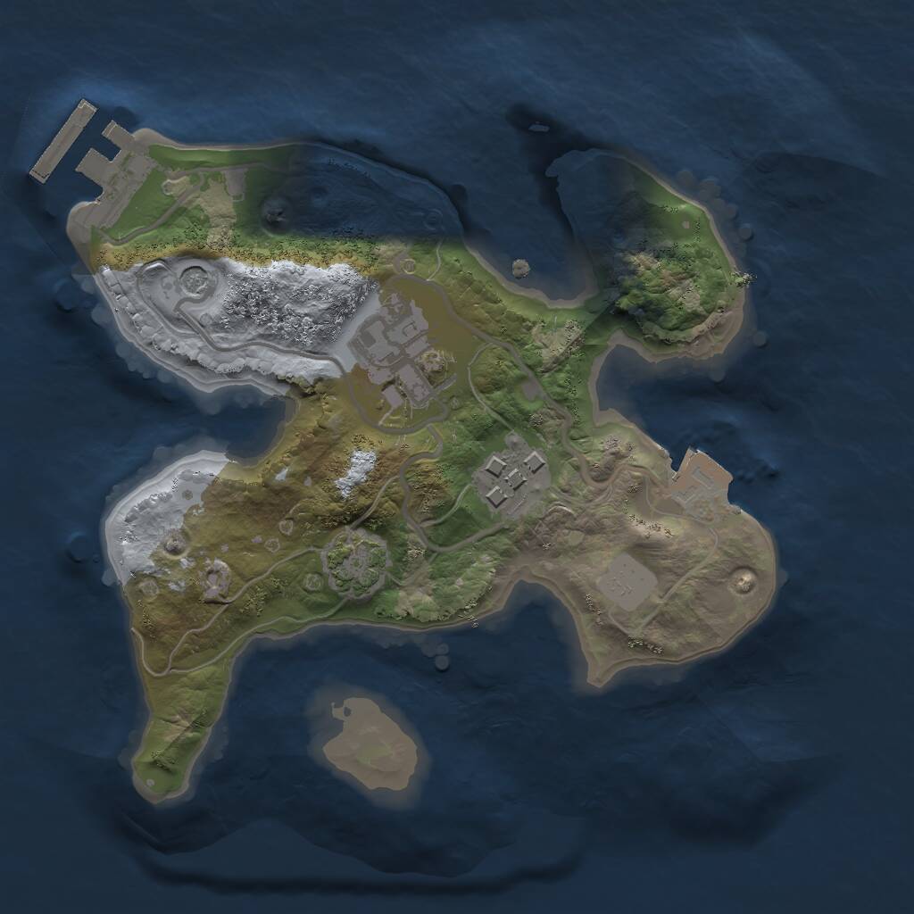 Rust Map: Procedural Map, Size: 2000, Seed: 688455, 6 Monuments
