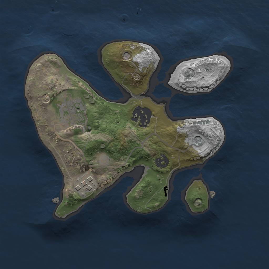 Rust Map: Procedural Map, Size: 2000, Seed: 1252632166, 6 Monuments