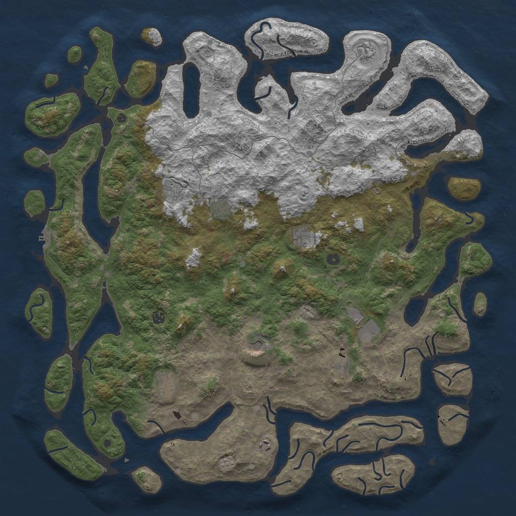 Rust Map: Procedural Map, Size: 6000, Seed: 81903937, 15 Monuments