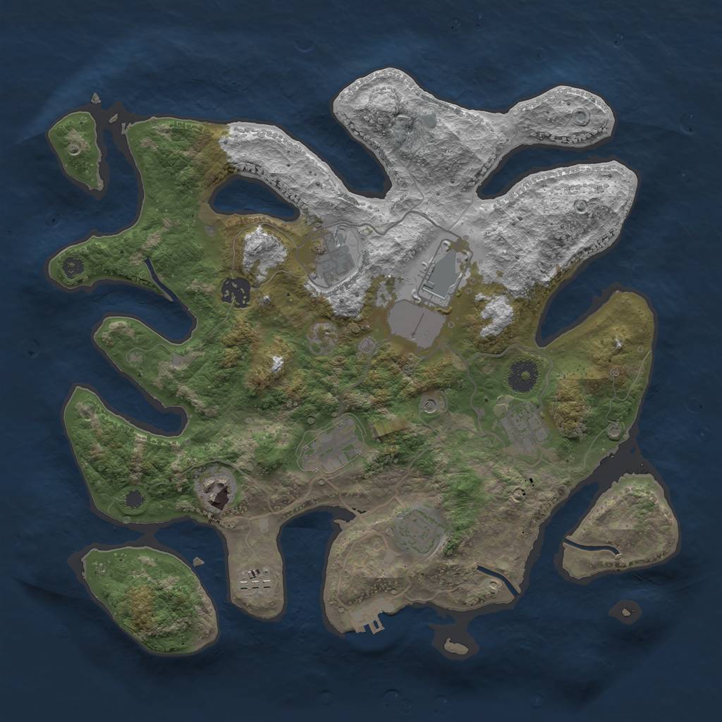 Rust Map: Procedural Map, Size: 3500, Seed: 1637805561, 12 Monuments