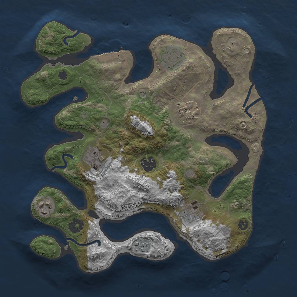 Rust Map: Procedural Map, Size: 3000, Seed: 1767263008, 11 Monuments