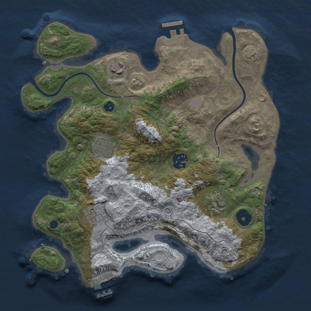 Rust Map: Procedural Map, Size: 3000, Seed: 1767263008, 10 Monuments