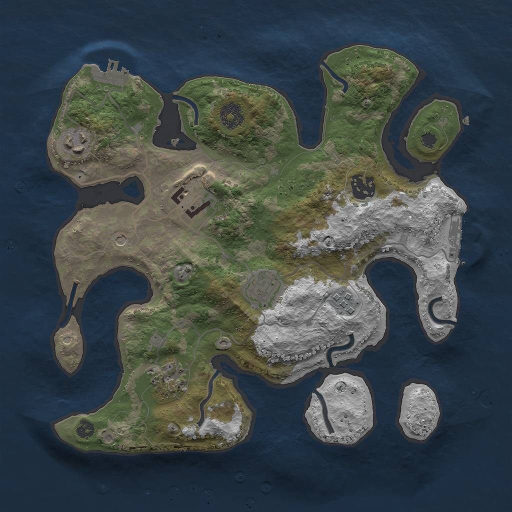 Rust Map: Procedural Map, Size: 3000, Seed: 19791296, 11 Monuments