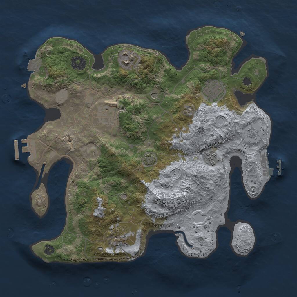 Rust Map: Procedural Map, Size: 3000, Seed: 19791296, 11 Monuments