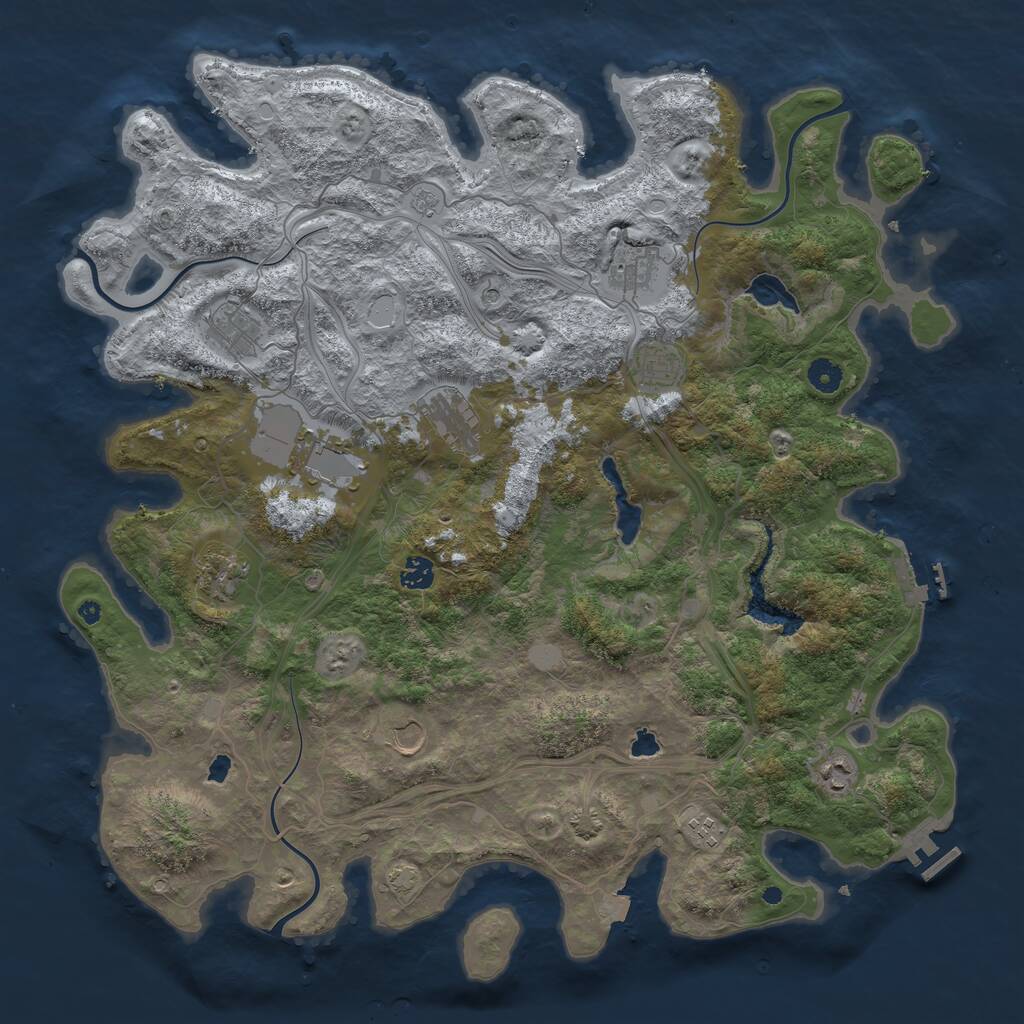 Rust Map: Procedural Map, Size: 4500, Seed: 156396, 16 Monuments