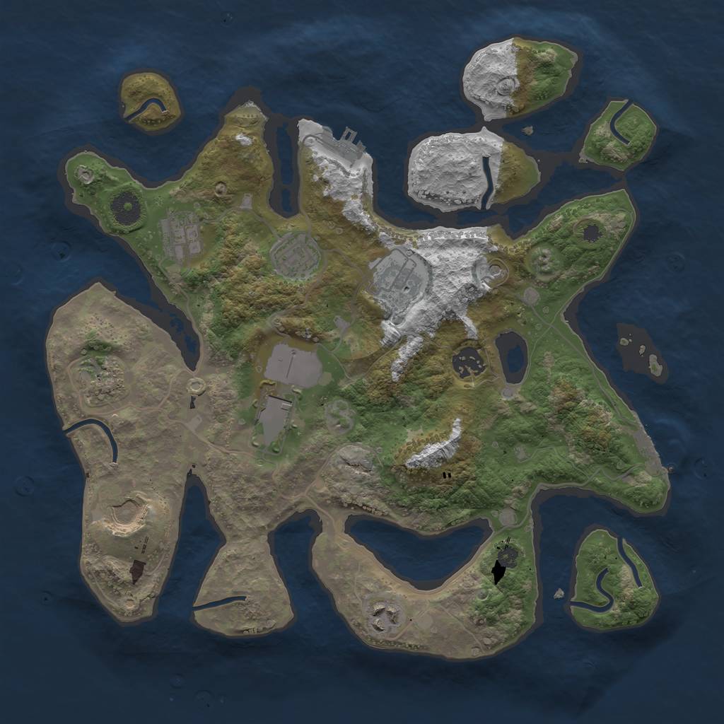 Rust Map: Procedural Map, Size: 3500, Seed: 473399048, 13 Monuments