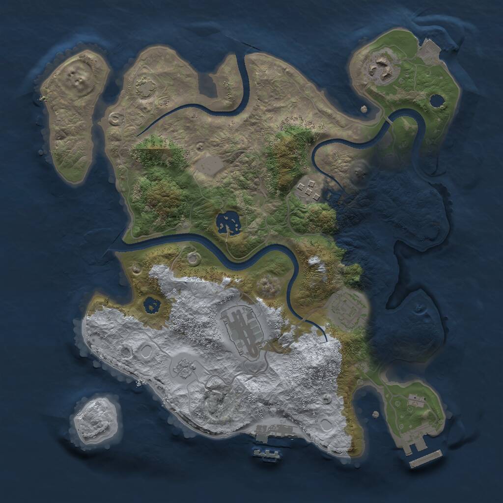 Rust Map: Procedural Map, Size: 2999, Seed: 6738, 10 Monuments