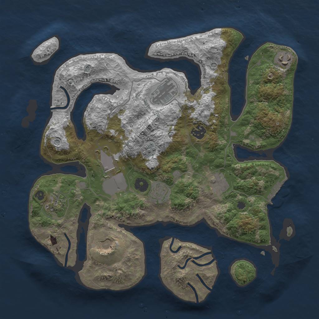 Rust Map: Procedural Map, Size: 3500, Seed: 22165493, 13 Monuments