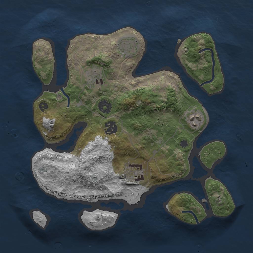 Rust Map: Procedural Map, Size: 2800, Seed: 500, 7 Monuments