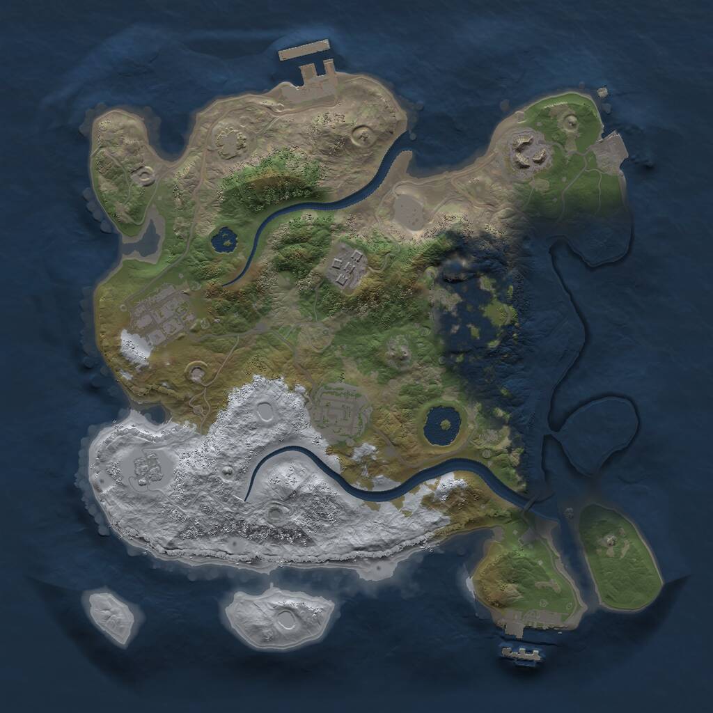 Rust Map: Procedural Map, Size: 2800, Seed: 500, 10 Monuments