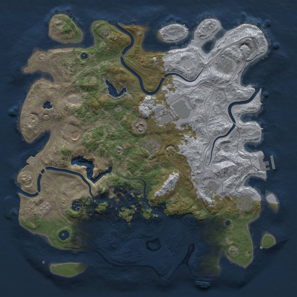 Rust Map: Procedural Map, Size: 4335, Seed: 1111111117, 16 Monuments