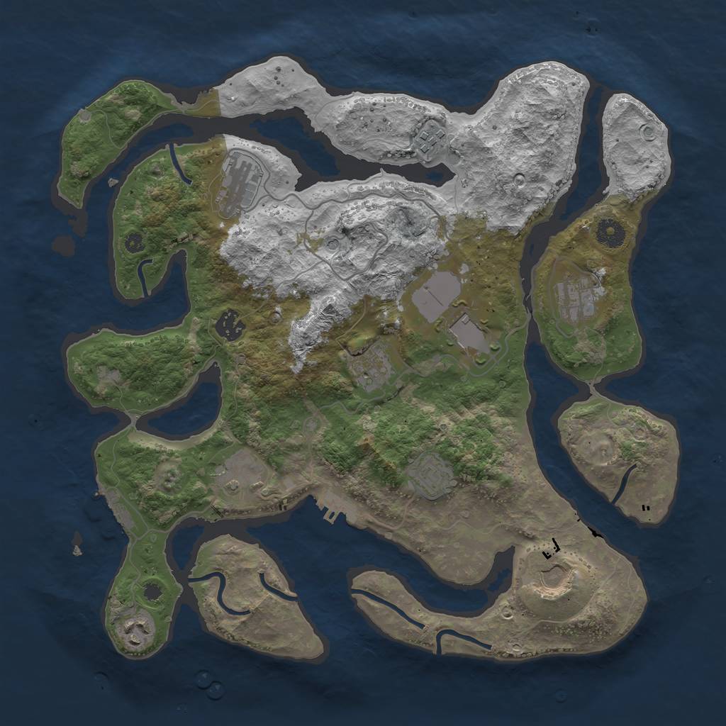 Rust Map: Procedural Map, Size: 3750, Seed: 322302253, 15 Monuments