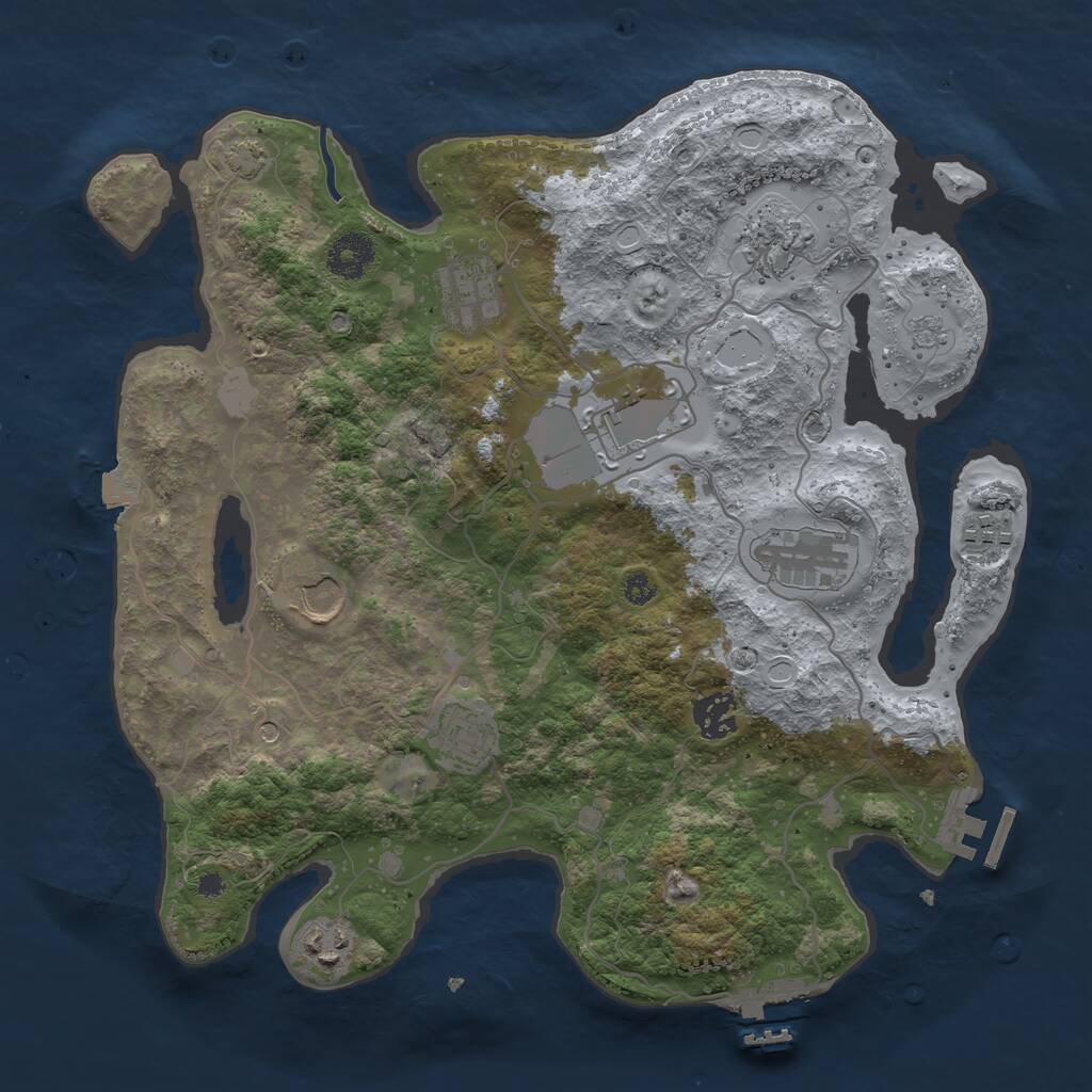 Rust Map: Procedural Map, Size: 3500, Seed: 78643, 15 Monuments