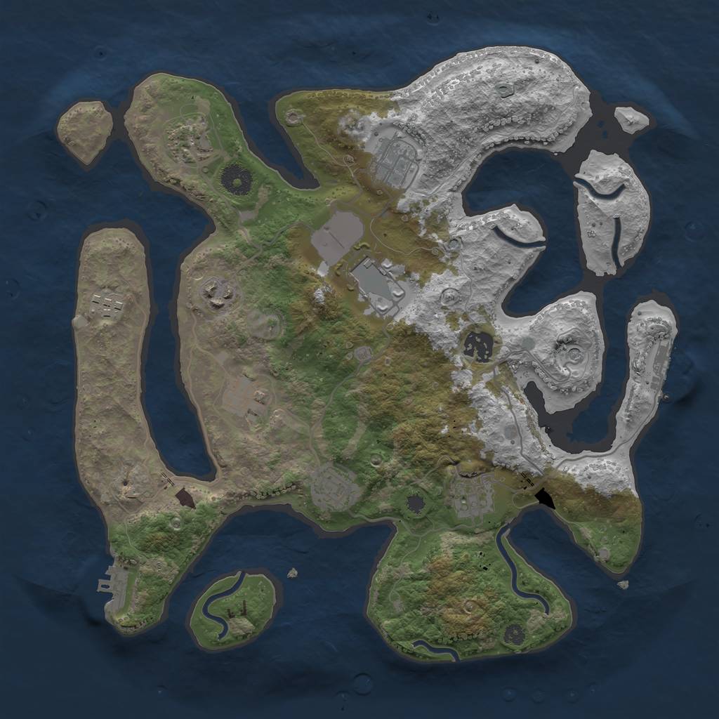 Rust Map: Procedural Map, Size: 3500, Seed: 78643, 14 Monuments