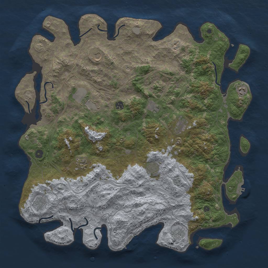 Rust Map: Procedural Map, Size: 4800, Seed: 1001894899, 19 Monuments