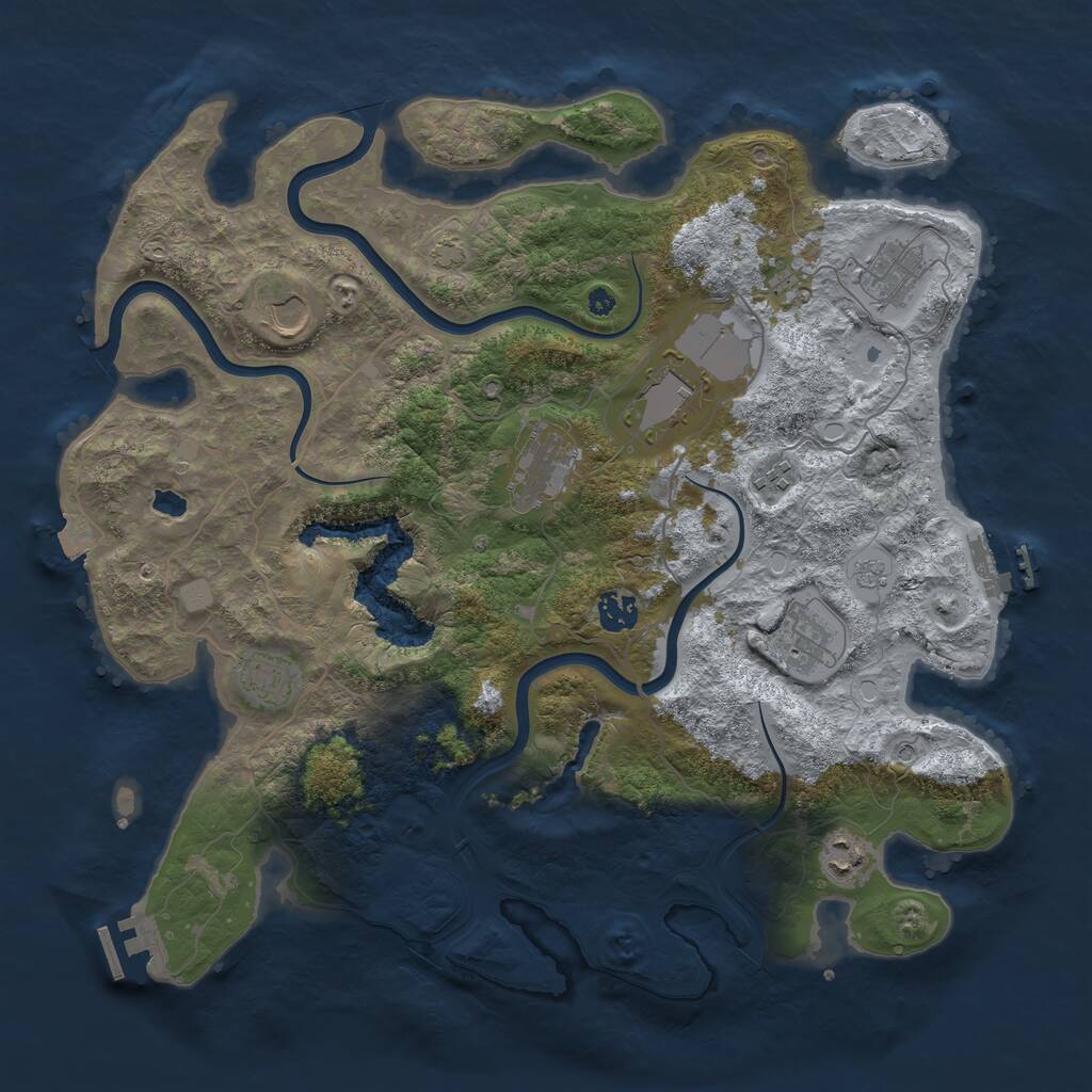 Rust Map: Procedural Map, Size: 4000, Seed: 1234568907, 15 Monuments