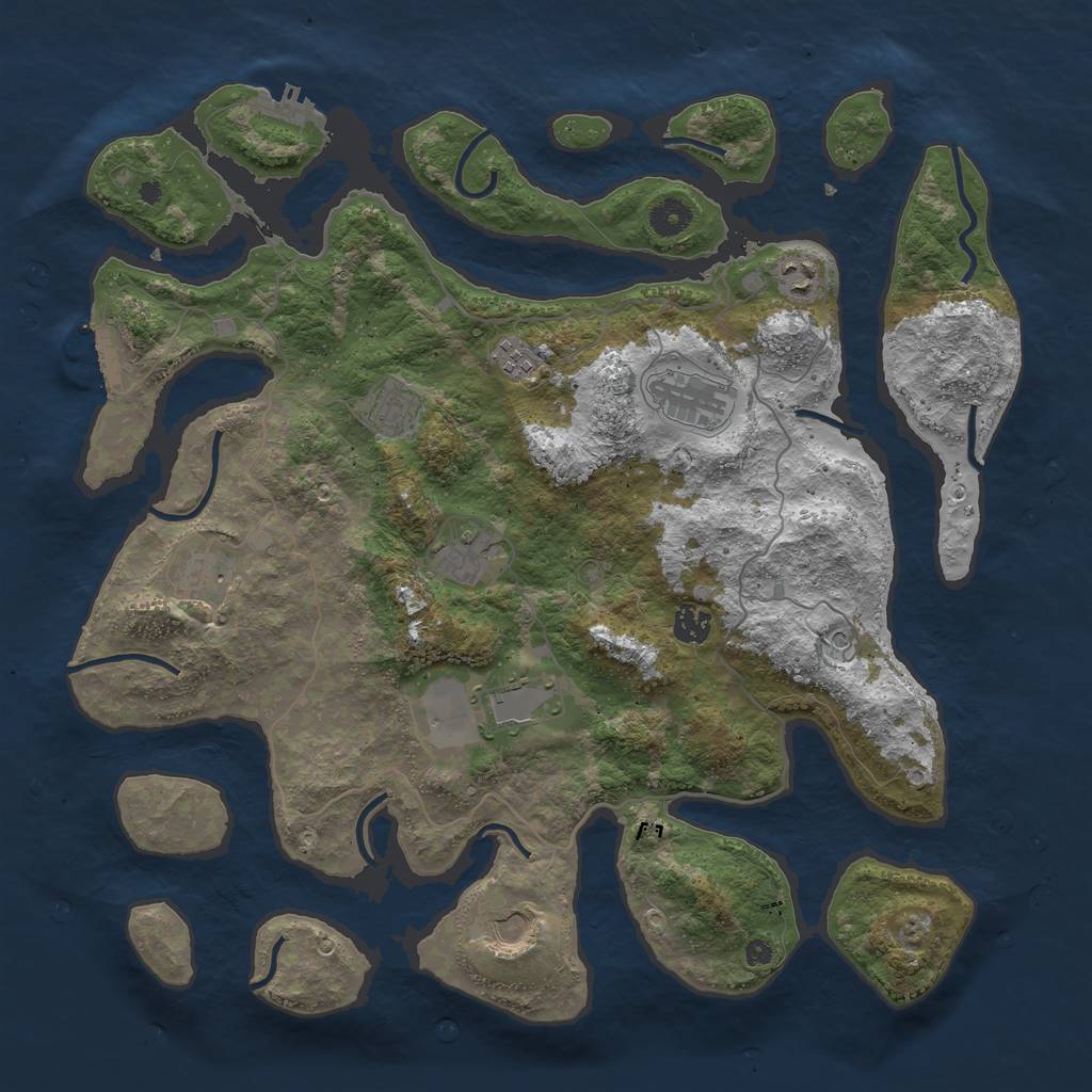 Rust Map: Procedural Map, Size: 4200, Seed: 611002642, 14 Monuments