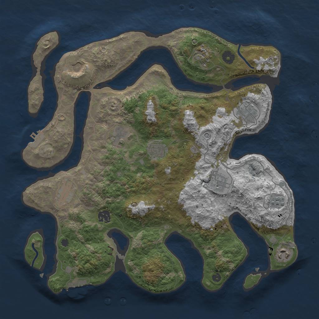 Rust Map: Procedural Map, Size: 3750, Seed: 1715857939, 15 Monuments