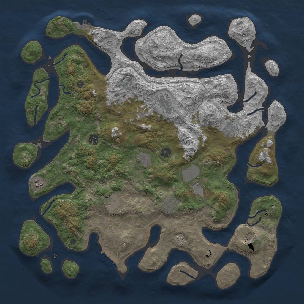 Rust Map: Procedural Map, Size: 4500, Seed: 8888945, 21 Monuments