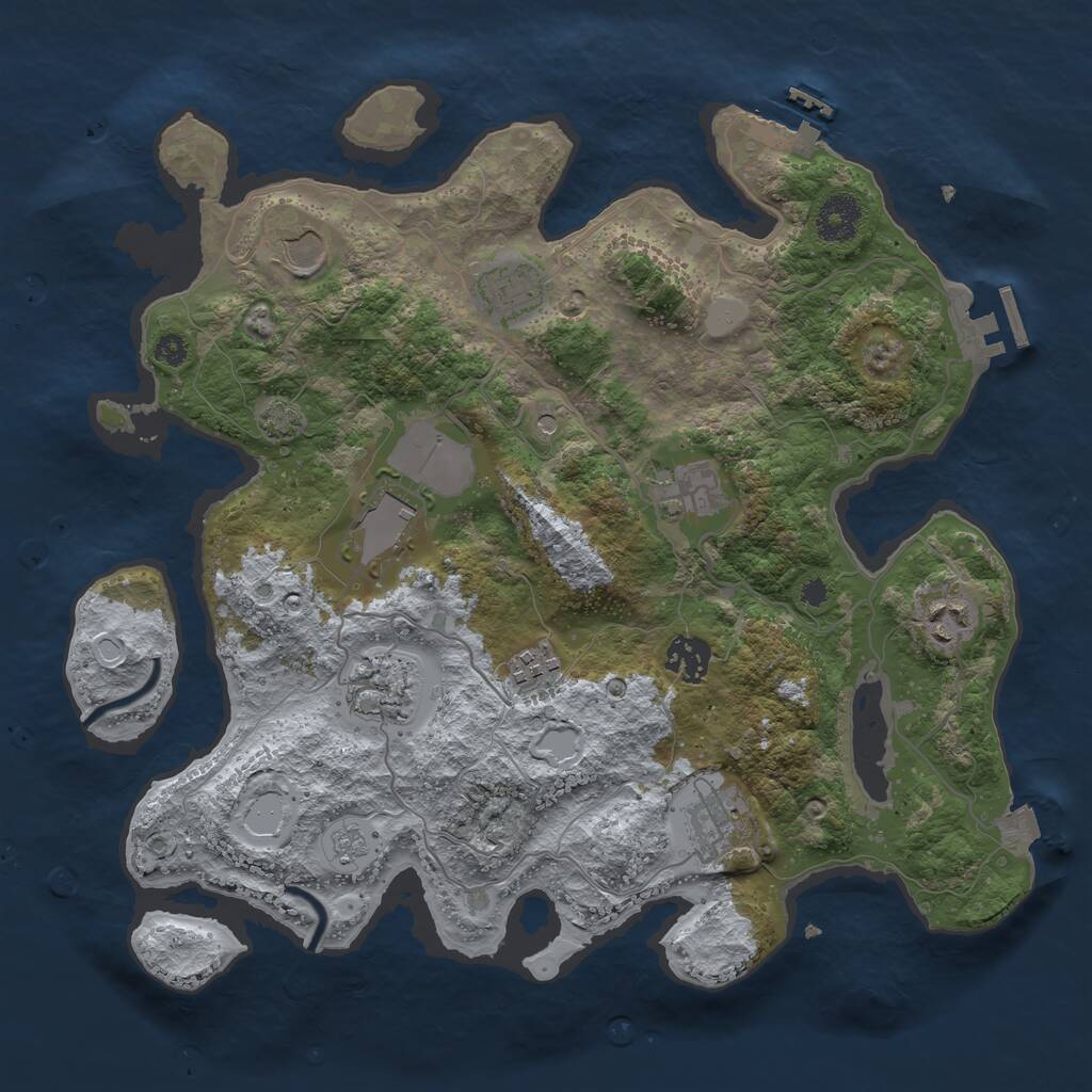 Rust Map: Procedural Map, Size: 3500, Seed: 5916742, 15 Monuments