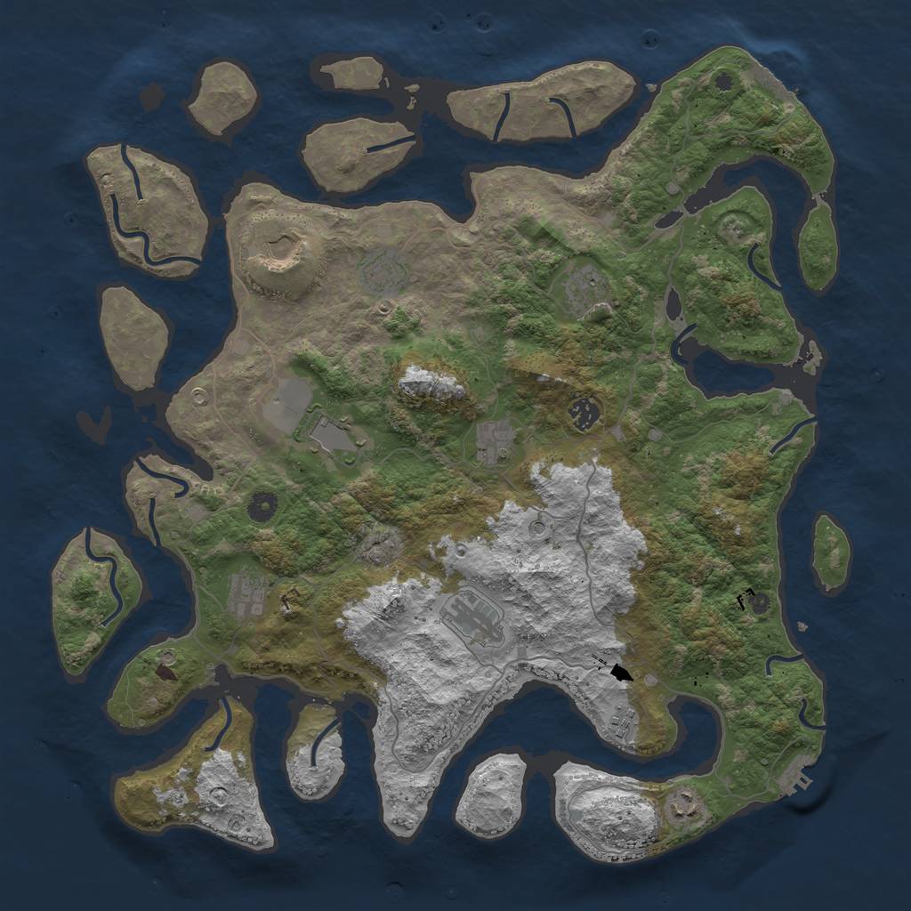 Rust Map: Procedural Map, Size: 4500, Seed: 822458, 15 Monuments