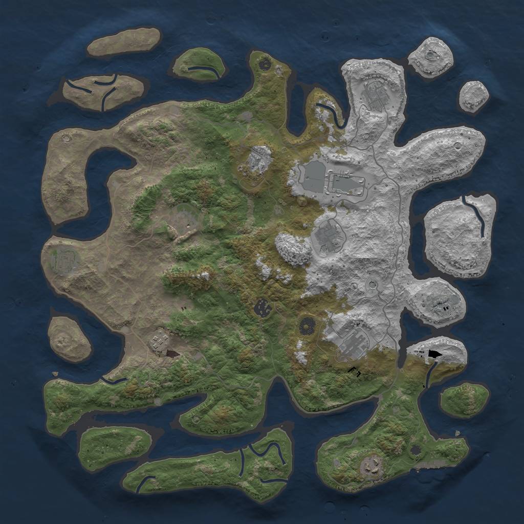 Rust Map: Procedural Map, Size: 4500, Seed: 788098, 14 Monuments