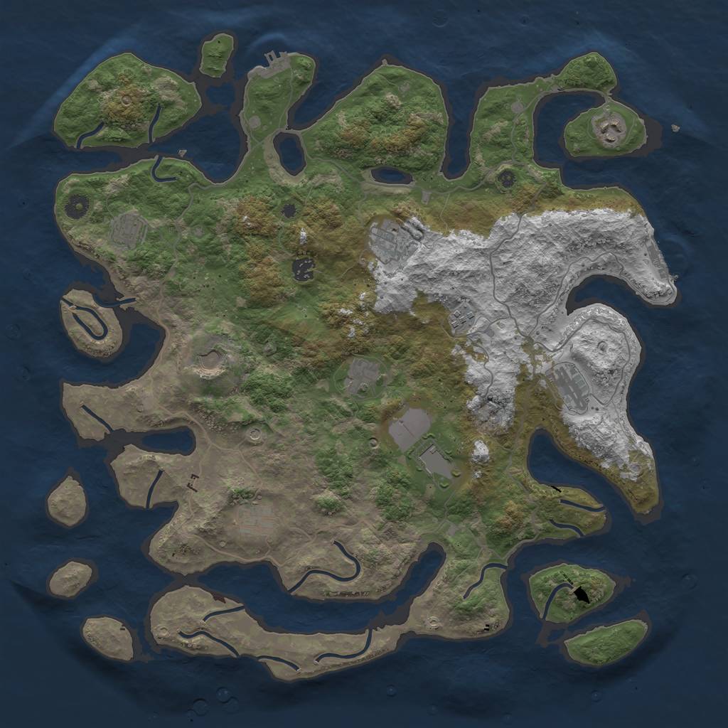 Rust Map: Procedural Map, Size: 4500, Seed: 245790, 15 Monuments