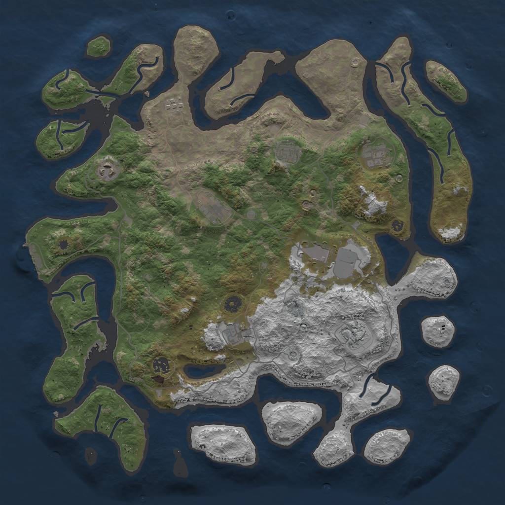 Rust Map: Procedural Map, Size: 4500, Seed: 268856, 13 Monuments