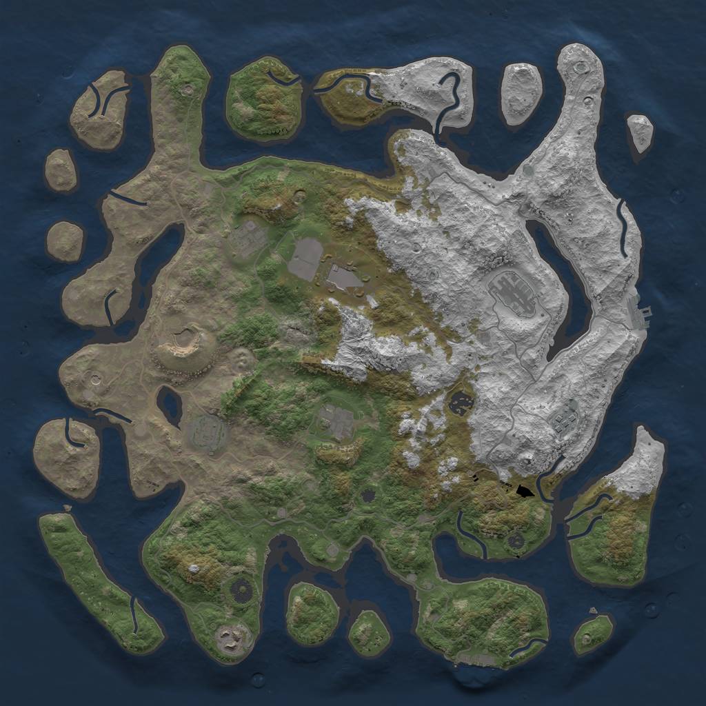 Rust Map: Procedural Map, Size: 4500, Seed: 398851, 14 Monuments